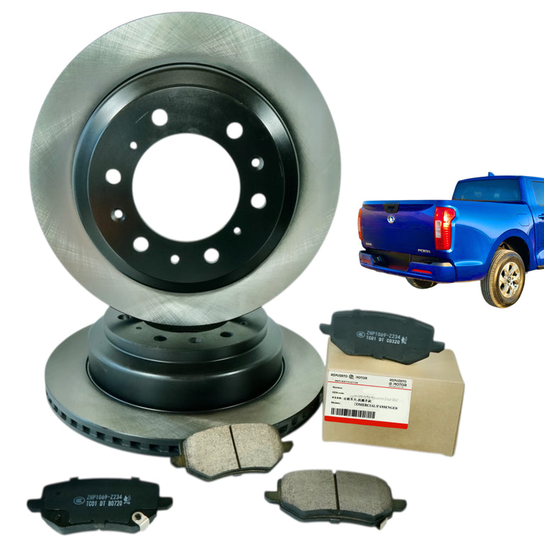 Discos de Freno Traseros Originales + Pastillas de Freno OEM Great Wall Poer MT