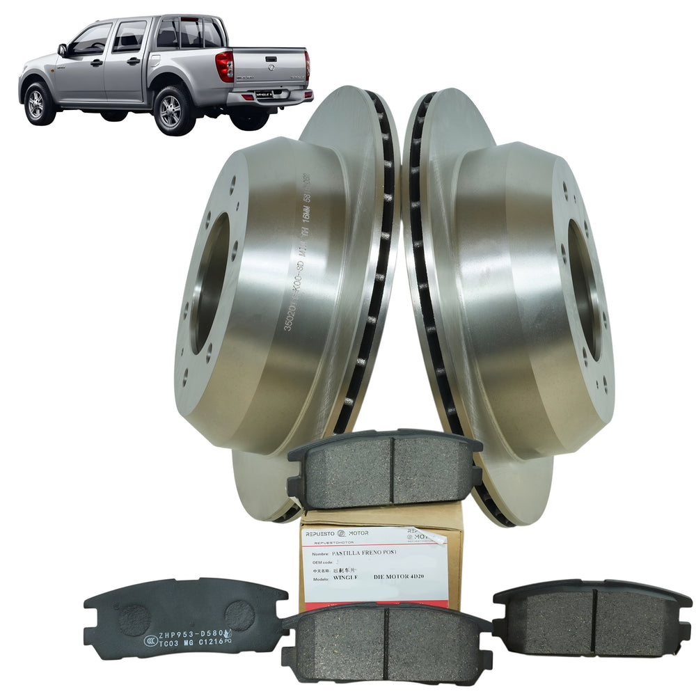 Discos de Freno Traseros Originales + Pastillas de Freno Great Wall Wingle 5 2.0c